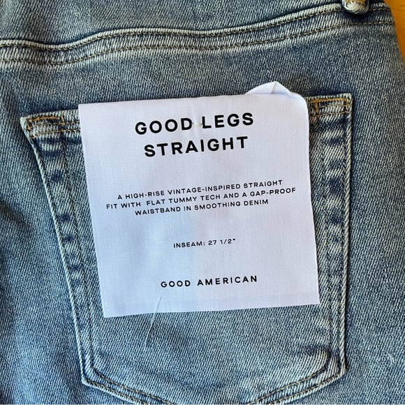 Good American Women’s Good Legs Straight Leg Distressed Jeans - Size 10 / 30 - Picture 8 of 10